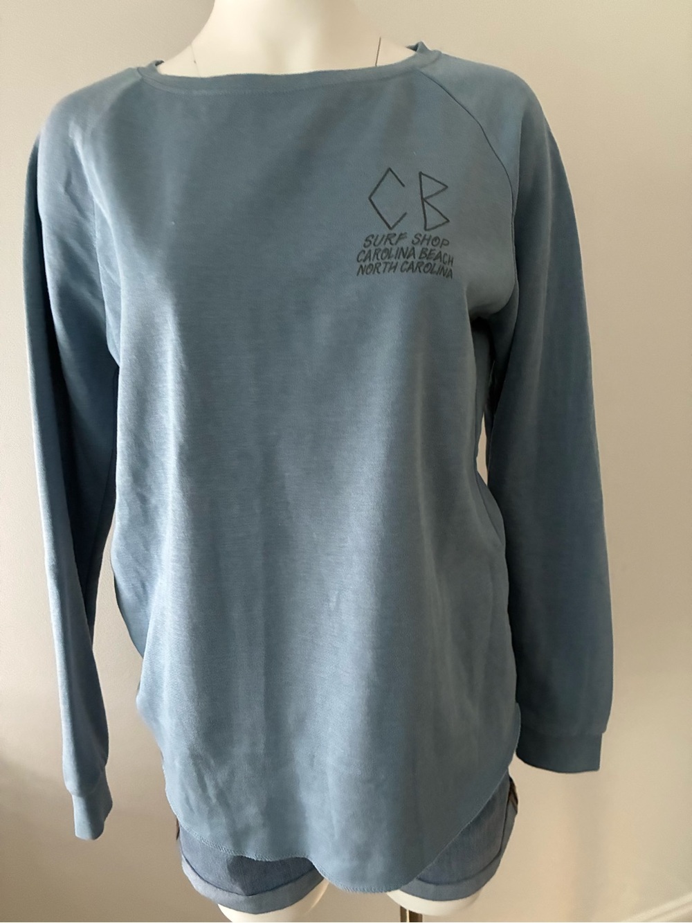 CB Surf Shop Women's Light Blue Pullover Sweatshirt